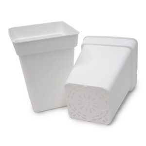 MACETA JBQ CUADRADA BLANCA 20 x 20 x 27,5 (7 L) (42 UNDS) * MACETAS Y BANDEJAS