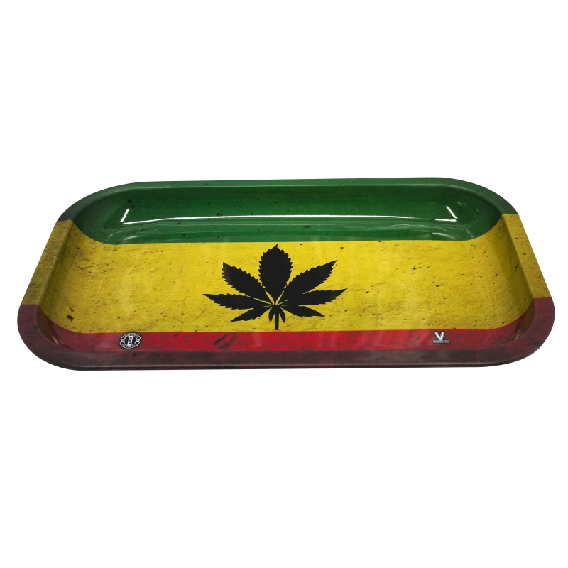 BANDEJA METALICA DE LIAR 27X16 CM - HOJA RASTA * BANDEJAS FUMADOR