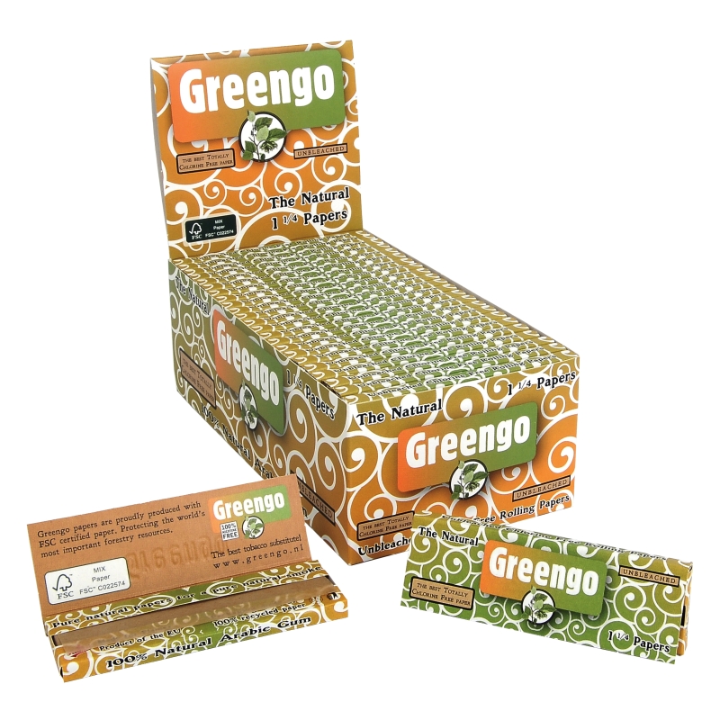 PAPEL DE FUMAR GREENGO 1  1/4 ( 50 LIBRITOS ) * GREENGO