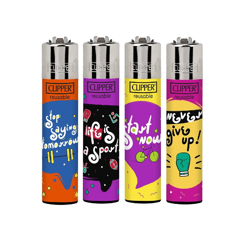 MECHERO CLIPPER CLASSIC LARGE HAPPY SPORTS (DISPLAY 48 UDS)