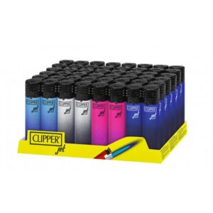 MECHERO CLIPPER LLAMA AZUL METALLIC GRADIENT (DISPLAY 48 UDS)
