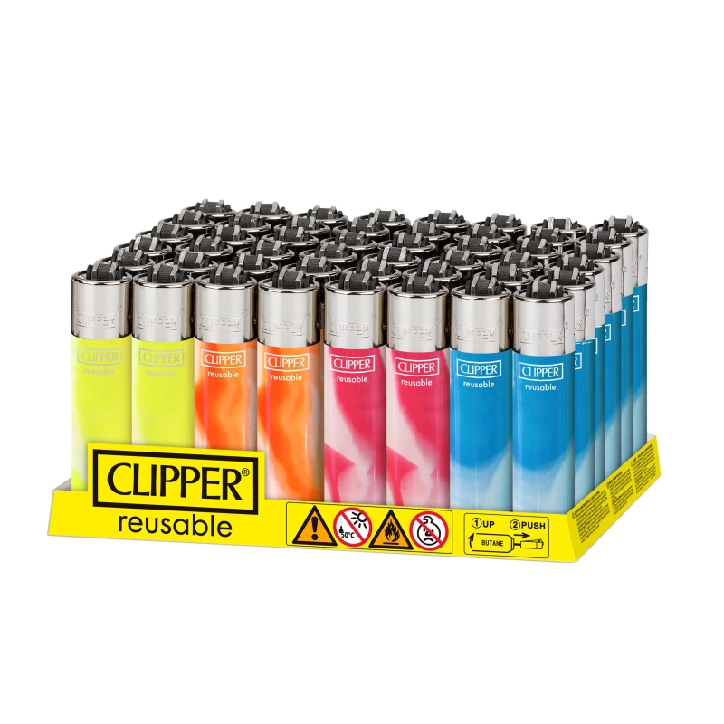 MECHERO CLIPPER CLASSIC MICRO FLUO NEBULA (DISPLAY 48 UDS)