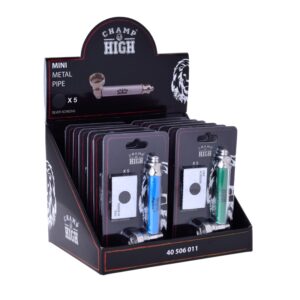 MINI PIPA METAL - COLORES VARIOS - DISPLAY 12 UDS - CHAMP HIGH