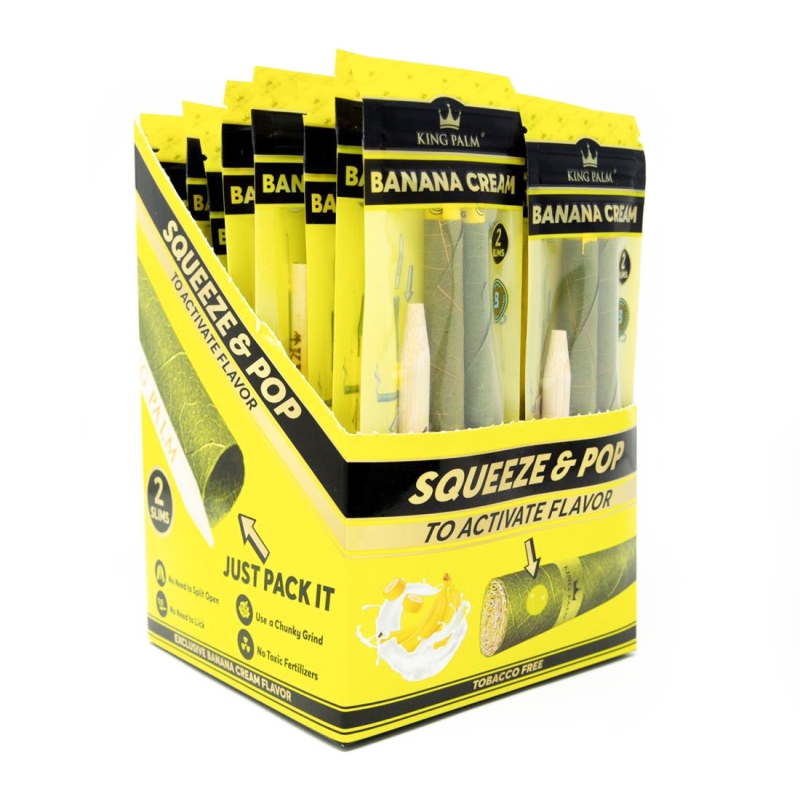 KING PALM DISPLAY BOX 20 SOBRES (2 X SLIM) BANANA CREAM