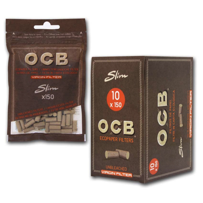 FILTROS DE ALGODON OCB X-PERT SLIM VIRGIN 6MM (10X150 UND)*