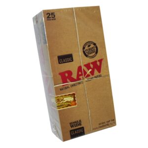 PAPEL RAW SINGLE WIDE (25 LIBRILLOS) * PAPEL DE FUMAR RAW