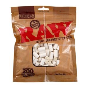 FILTROS RAW REGULAR 100% ALGODON (200 UNIDADES) * PAPEL DE FUMAR RAW